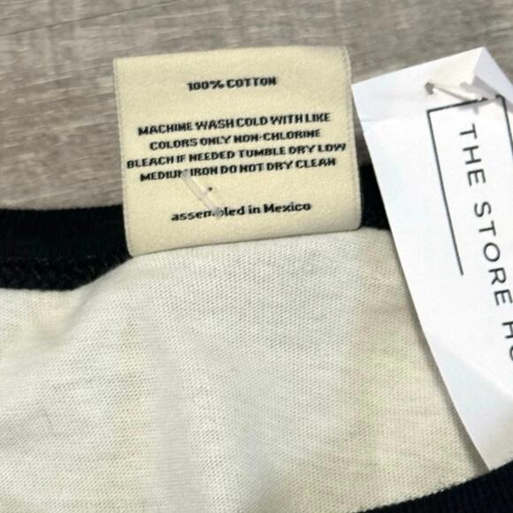 Oat Collective NEW All You Need Is Love Ringer Tee Womens XL Ivory Short Sleeve - Picture 7 of 7